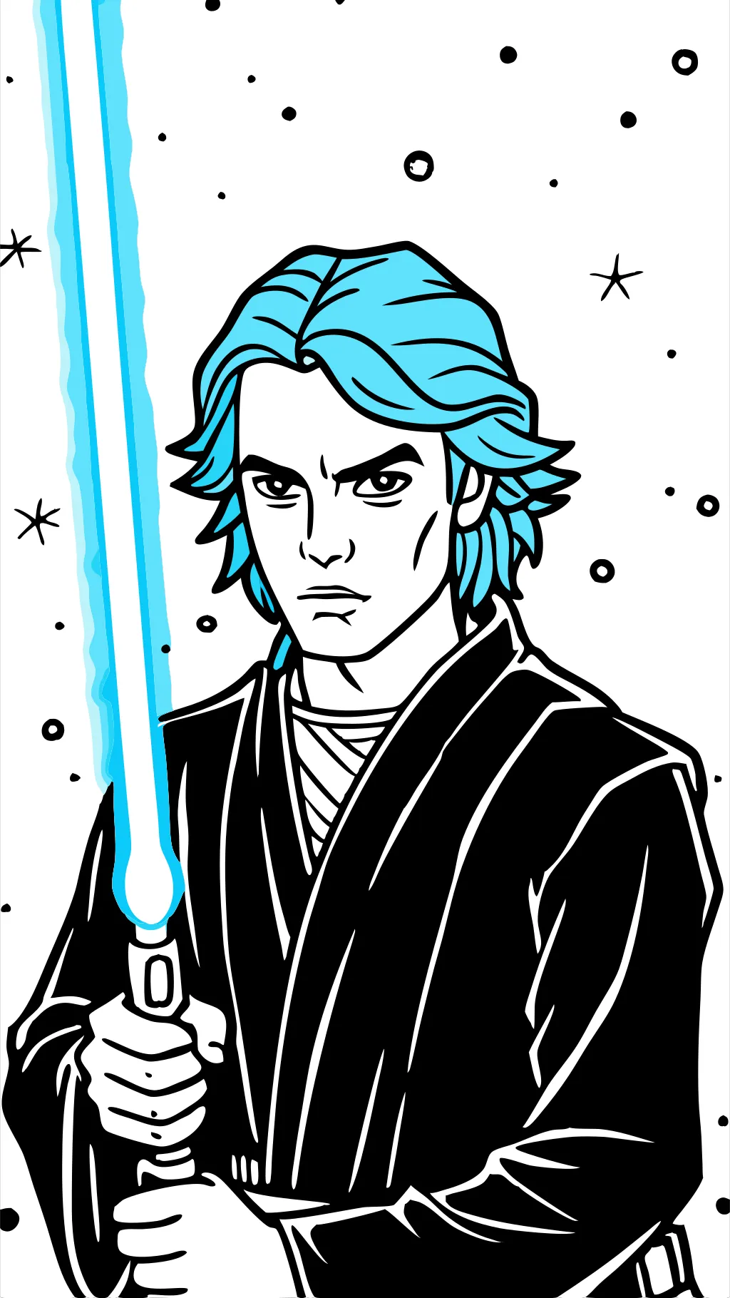 Página para colorear de Anakin Skywalker